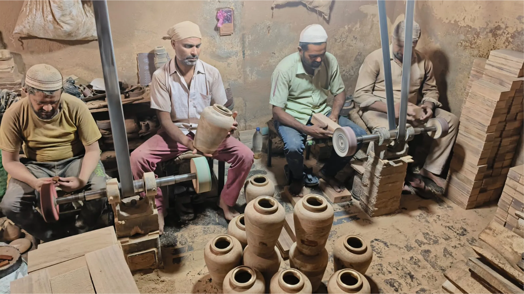 Artisans working together in the workshop
