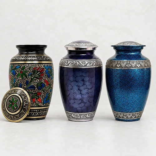 Aluminium Cremation Urns for adult ashes and funeral trade supply