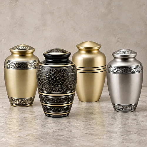 Brass Urns for traditional engraved memorials