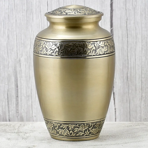 Brass Urns for traditional engraved memorials – design 1