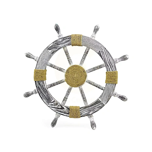 Decorative Wooden Ship Wheels for nautical, coastal and pub interiors – design 1