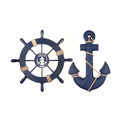 Decorative Wooden Ship Wheels for nautical, coastal and pub interiors – design 2