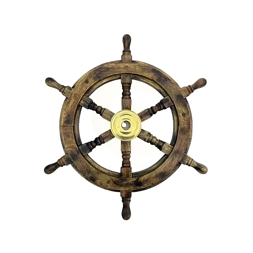 Decorative Wooden Ship Wheels for nautical, coastal and pub interiors – design 4