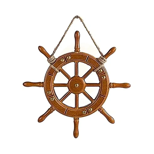 Decorative Wooden Ship Wheels for nautical, coastal and pub interiors – design 6