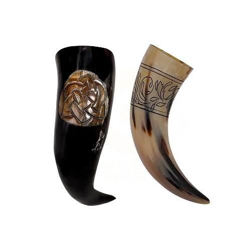 Drinking Horn Gift Sets for birthdays, groomsmen and Viking-themed gifts – design 8
