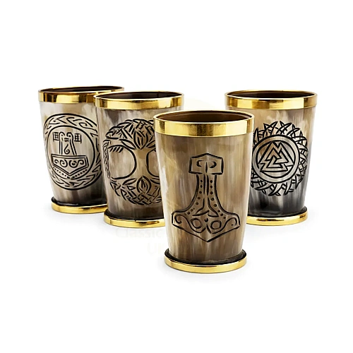 Horn Glasses for themed bars, Viking parties and drinkware gifts – design 1