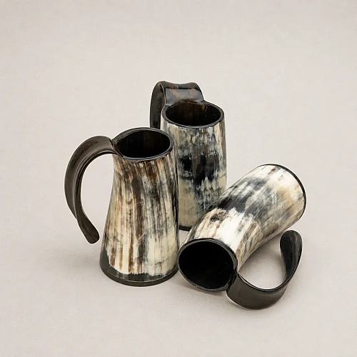 Horn Mugs for ale and mead at reenactments and themed bars
