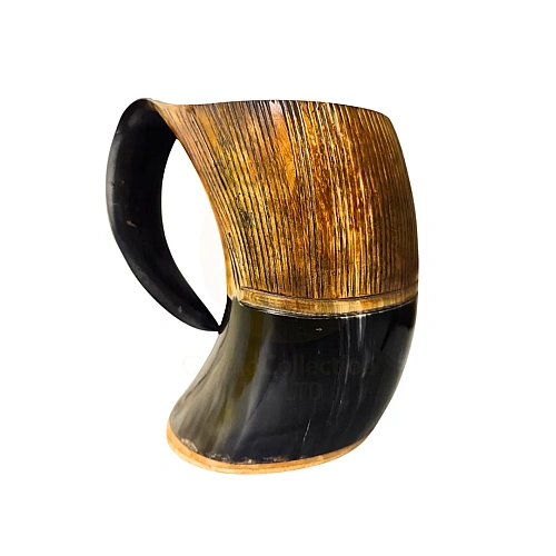 Horn Mugs for ale and mead at reenactments and themed bars – design 3