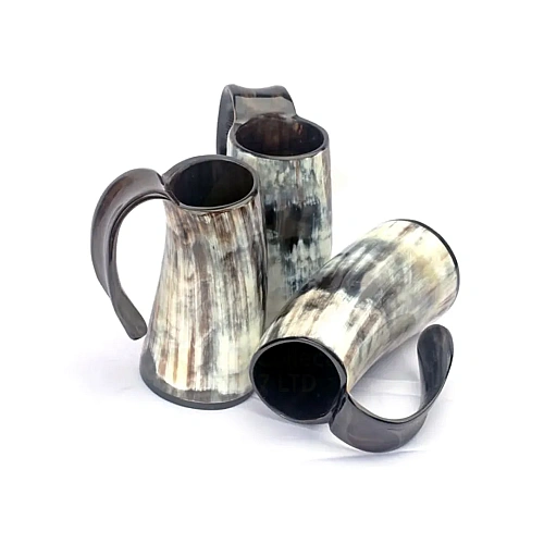 Horn Mugs for ale and mead at reenactments and themed bars – design 6