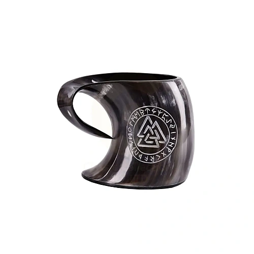 Horn Mugs for ale and mead at reenactments and themed bars – design 8