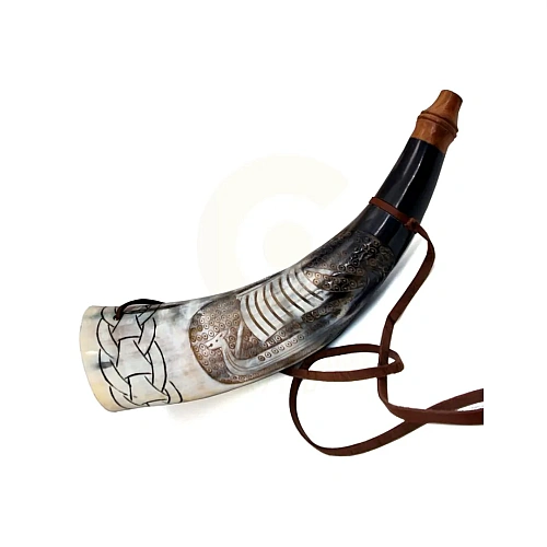 Viking Drinking Horns for Viking festivals, reenactments and mead toasts – design 6