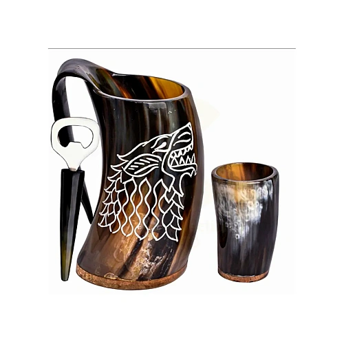 Viking Horn  for reenactment, LARP, costume and Norse-themed décor – design 4