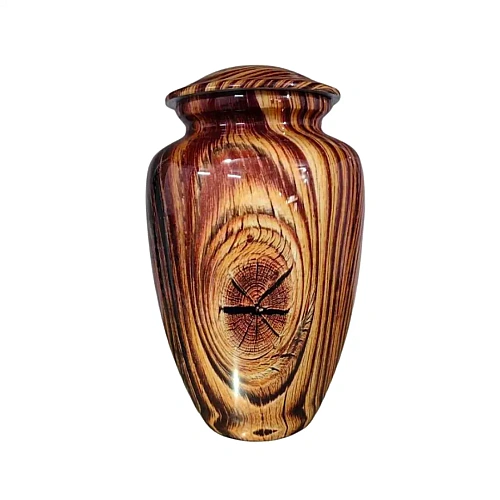 Wooden Cremation Urns for adult ashes in a carved or plain wooden casket – design 1