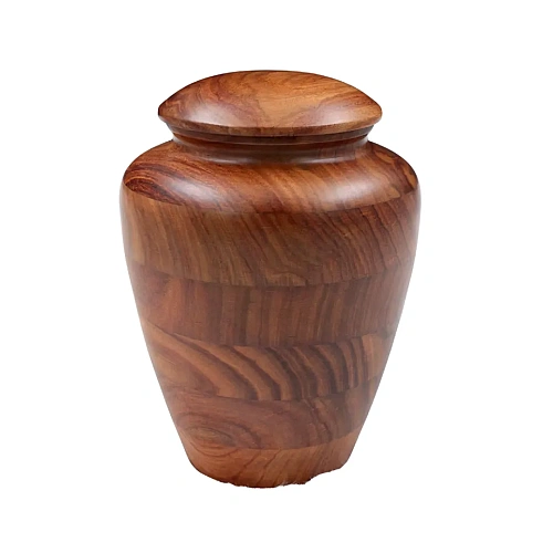 Wooden Cremation Urns for adult ashes in a carved or plain wooden casket – design 2