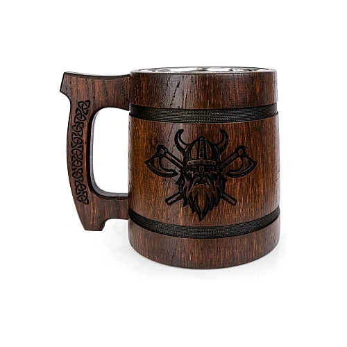 Wooden Mugs for medieval events, themed pubs and rustic gifts – design 1