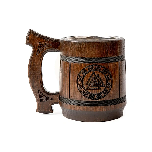 Wooden Mugs for medieval events, themed pubs and rustic gifts – design 5