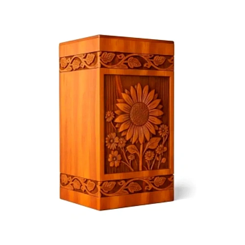Wooden Urns for warm, natural home memorials – design 1