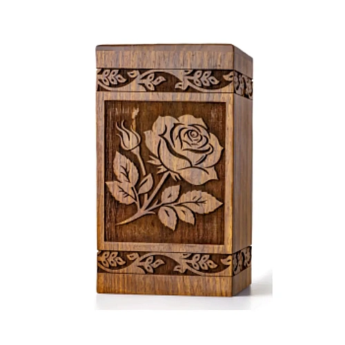 Wooden Urns for warm, natural home memorials – design 2