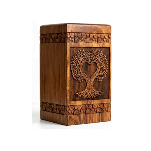 Wooden Urns for warm, natural home memorials – design 7