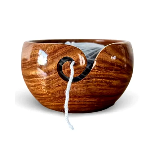 Wooden Yarn Bowls for tangle-free knitting and crochet – design 2