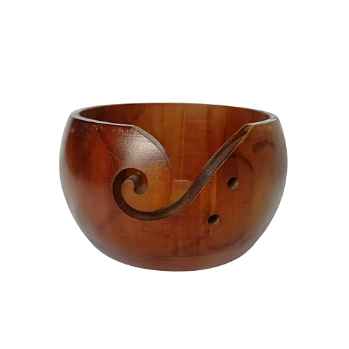 Wooden Yarn Bowls for tangle-free knitting and crochet – design 3